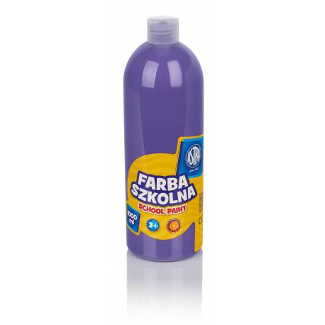 Farby plakatowe Astra, szkolne farby wodne w butelkach 1L, fioletowa