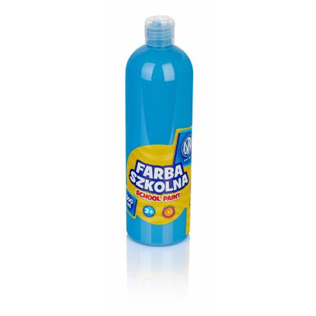 Farby plakatowe Astra, szkolne farby wodne w butelkach 500 ml, niebieski