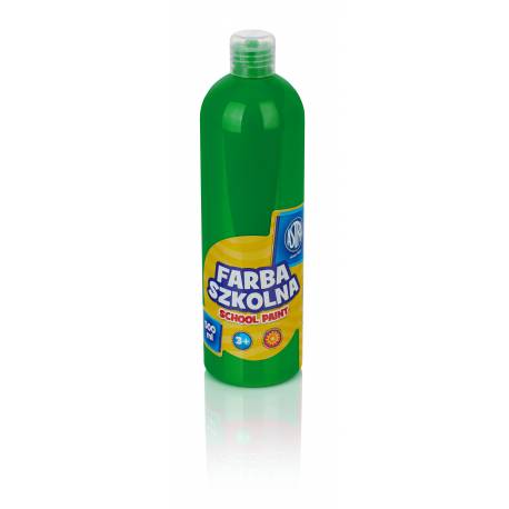 Farby plakatowe Astra, szkolne farby wodne w butelkach 500 ml, zielona