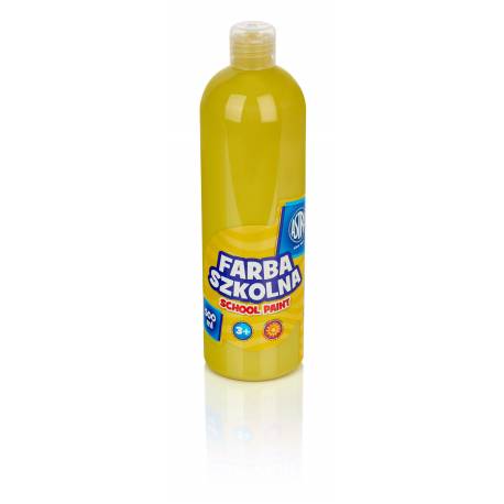 Farby plakatowe Astra, szkolne farby wodne w butelkach 500 ml, żółty
