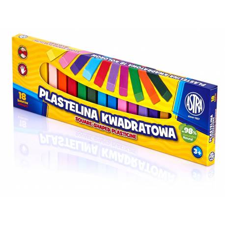 Plastelina Astra kwadratowa 18 kolorów, plastelina dla dzieci