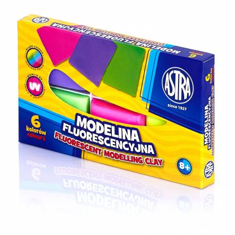 Modelina Astra fluorescencyjna 6 kolorów, dla dzieci