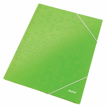 Teczka z gumką Leitz WOW, papierowa teczka biurowa A4 zielony 