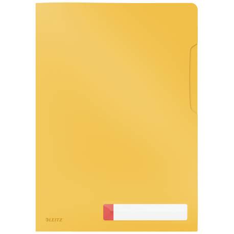 Ofertówka A4, obwoluta kolorowa, folder z kieszonką na etykietę Leitz Cosy, żółta