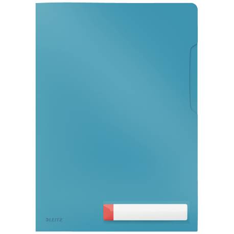Ofertówka A4, obwoluta kolorowa, folder z kieszonką na etykietę Leitz Cosy, niebieska