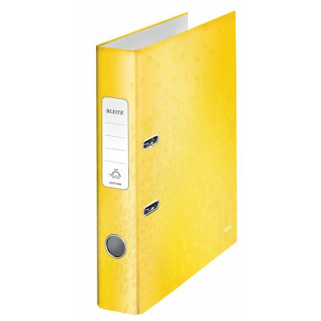 Segregator A4, biurowy segregator na dokumenty Leitz WOW 180° 50mm, żółty