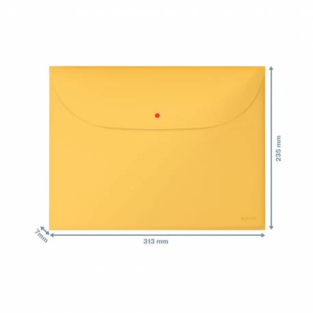 Teczka kopertowa A4, koperta plastikowa na zatrzask z 2 przegródkami Leitz Cosy, żółta