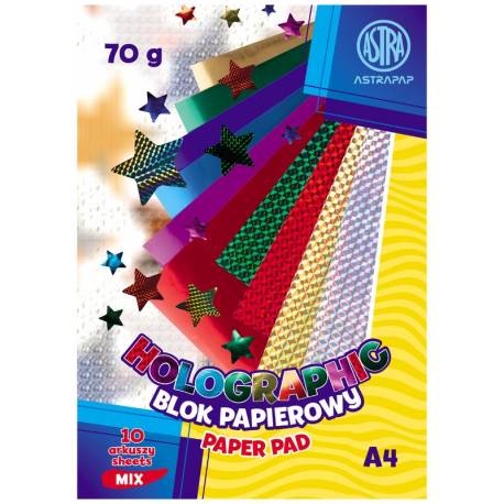 Blok papierów holograficznych Astra A4 10 kartek 70g, 106021016