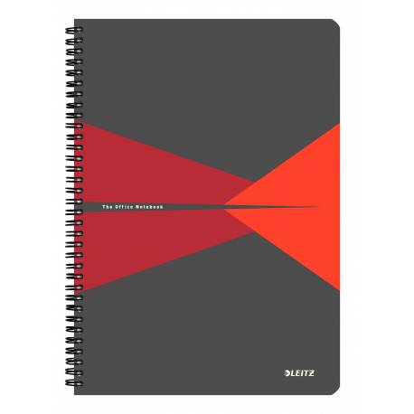 Kołonotatnik A4, w linie, czerwony (DWZ) notes Office, notatnik z kartkami na spirali