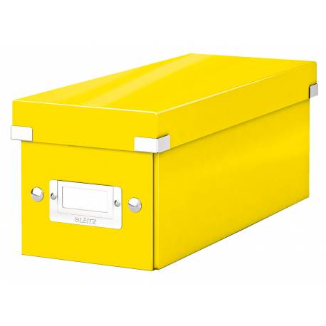 Pudło do przechowywania, pojemnik zamykany, kartonowe pudło Leitz C&S WOW, żółte