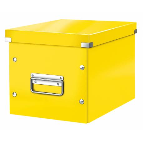 Pudło do przechowywania, pojemnik zamykany, kartonowe pudło Leitz C&S M, żółte