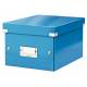Pudło do przechowywania, pojemnik zamykany, kartonowe pudło Leitz C&S WOW małe, niebieski