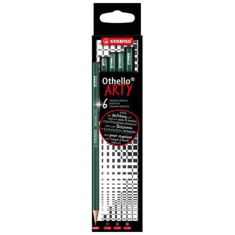 Ołówek STABILO Othello etui kartonowe 6 sztuk ARTY Hard (2*2H, 2*3H, 2*4H)