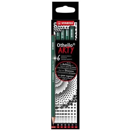 Ołówek STABILO Othello etui kartonowe 6 sztuk ARTY Mix (2B, B, HB, F, H, 2H)