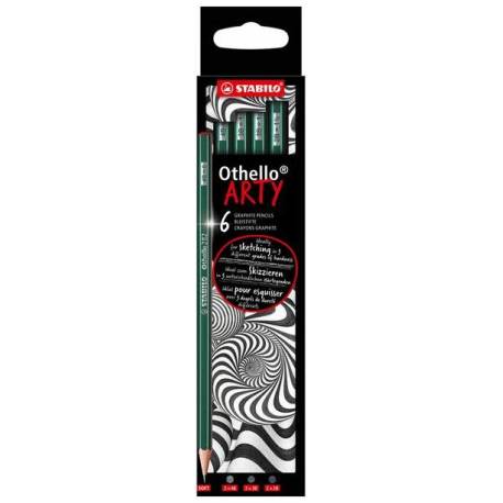 Ołówek STABILO Othello etui kartonowe 6 sztuk ARTY Soft (2*2B, 2*3B, 2*4B)