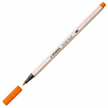 Flamaster STABILO Pen 68, pisak brush cynober blady