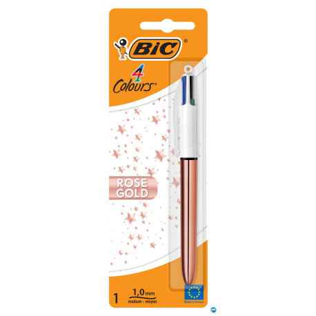 Długopis BIC, automatyczny długopis wielokolorowy 4 kolory Rose Gold