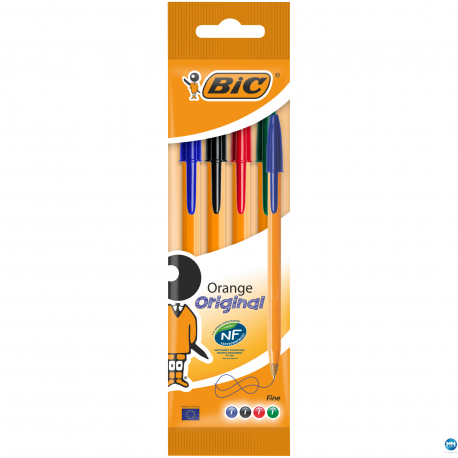 Długopisy Bic Orange, jednorazowe długopisy 4 kolory