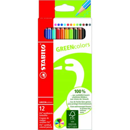 Kredki STABILO GREENcolors etui 12 sztuk FSC