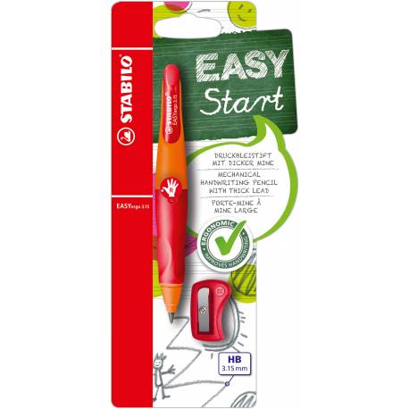 Ołówek automatyczny STABILO EASYergo 3.15 Start pomarańczowy/czerwony ołówek dla praworęcznych