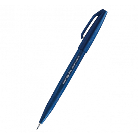 Pisak do kaligrafii Pentel BrushPen SES15C, flamastry pędzelkowe niebiesko-czarny 