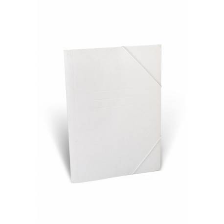 Teczka biurowa z gumką narożną, biała teczka papierowa A4, 350g/m2