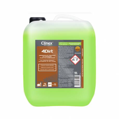 Clinex 4Dirt - Uniwersalny preparat do usuwania tłustych zabrudzeń - 10 l