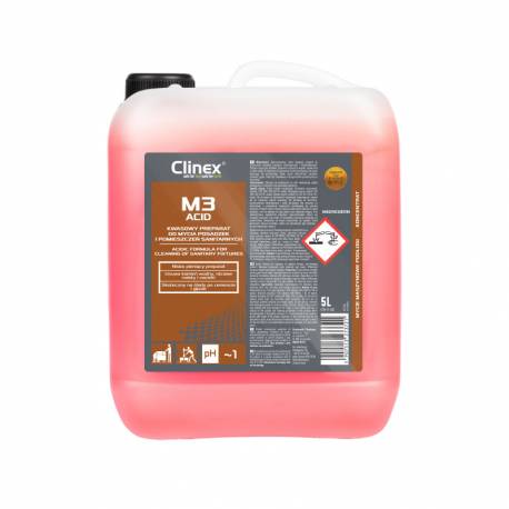 Clinex M3Acid - Kwasowy preparat do mycia powierzchni i pomieszczeń sanitarnych - 5 l