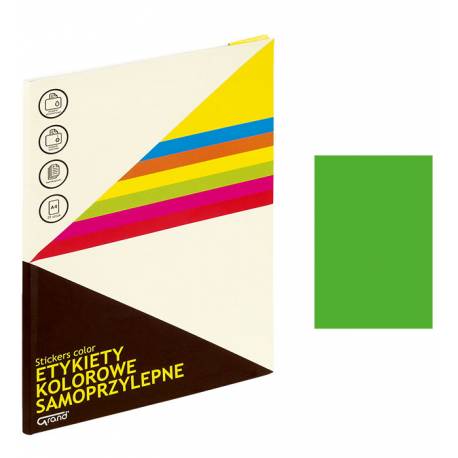 Etykiety samoprzylepne, naklejki kolorowe A4 GRAND zielone