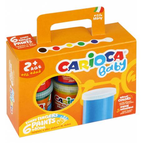 Farby tempery, Carioca farby do malowania palcami 6 kolorów