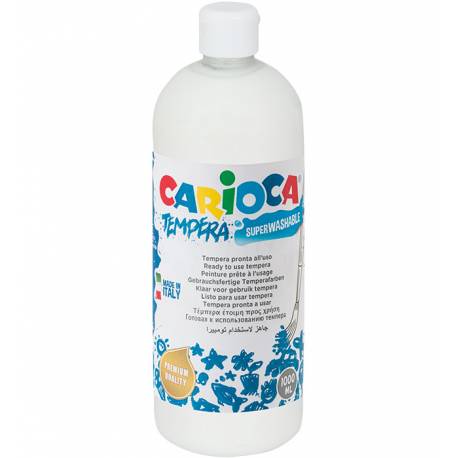 Farby tempery, wodorozcieńczalne Carioca 1000 ml biała