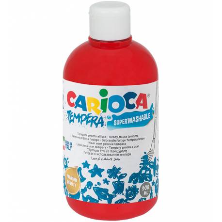 Farby tempery, wodorozcieńczalne Carioca 500 ml czerwona
