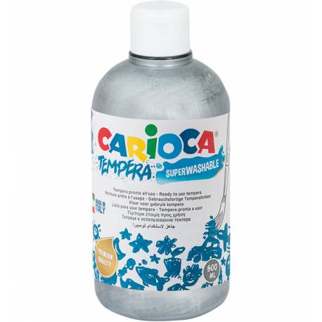 Farby tempery, wodorozcieńczalne Carioca 500 ml srebrna