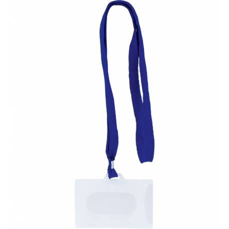 Holder plastikowy na smyczy, identyfikator personalny z taśmą niebieską, 50 szt.