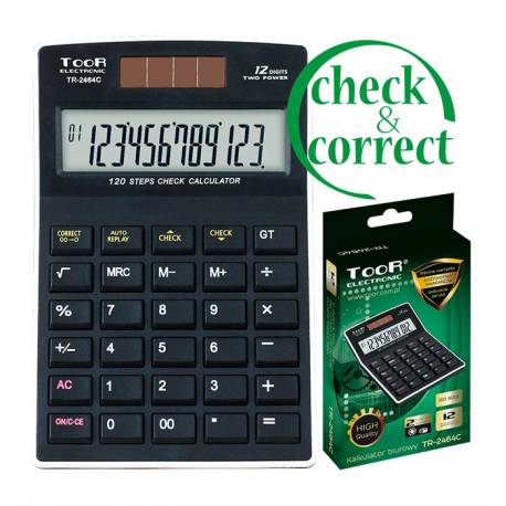 Kalkulator biurowy TOOR 12-pozycyjny funkcja sprawdzania