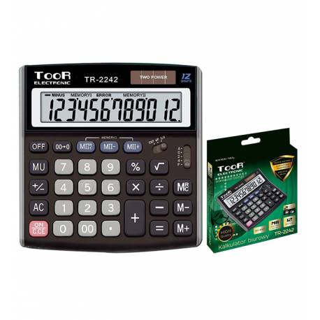 Kalkulator biurowy TOOR 12-pozycyjny podwójna pamięć