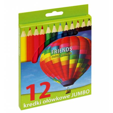 Kredki ołówkowe 12 kolorów JUMBO