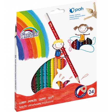 Kredki ołówkowe FIORELLO Super Soft trójkątne kredki 24 kolorów