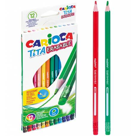 Kredki ołówkowe wymazywalne 12 kolorów CARIOCA TITA
