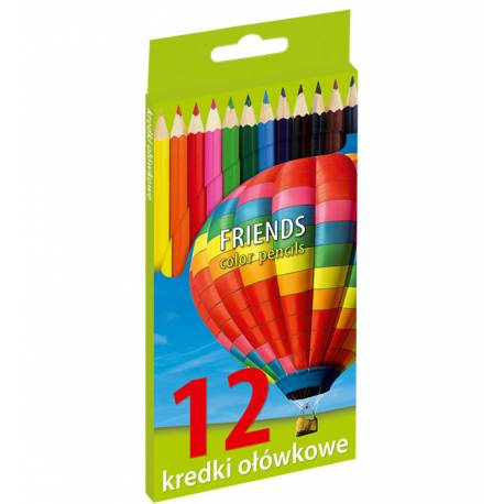 Kredki ołówkowe, UNIONL zestaw 12 kolorów, do rysowania, szkolne
