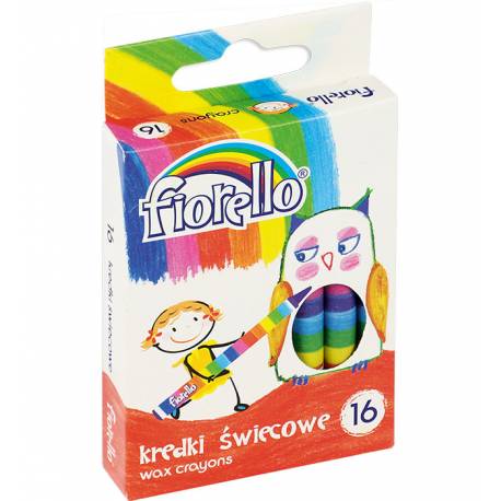 Kredki świecowe, szkolne kredki dla dzieci Fiorello, zestaw 16 kolorów