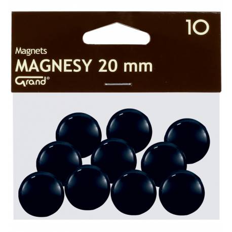 Magnesy do tablicy, punkty magnetyczne 20mm GRAND , czarny, 10 szt