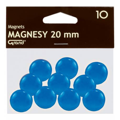 Magnesy do tablicy, punkty magnetyczne 20mm GRAND, niebieski, 10 szt