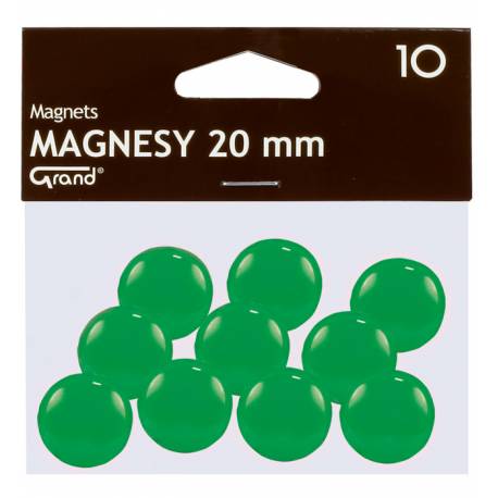 Magnesy do tablicy, punkty magnetyczne 20mm GRAND, zielony, 10 szt