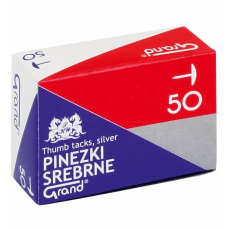 Pinezki biurowe, S50 srebrne 50 szt.