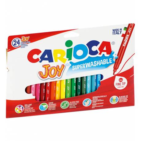 Pisaki dla dzieci, flamastry CARIOCA Joy, 24 kolory mazaków