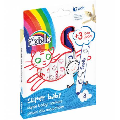 Pisaki dla dzieci, flamastry SUPER BABY FIORELLO GR-F165, 8 kolorów