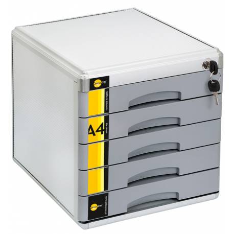 Półka na dokumenty metalowa szafka na biurko GRAND GR-SM05 5 szuflad / zamek