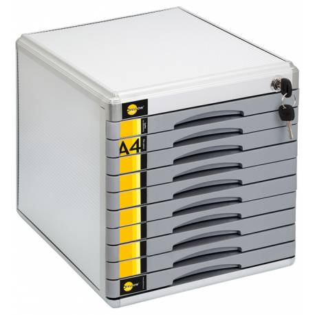 Pojemnik z szufladami, metalowa szafka na biurko GRAND GR-SM10 10 szuflad / zamek