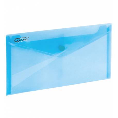 Teczka kopertowa, koperta plastikowa DL 225x124mm GRAND niebieska